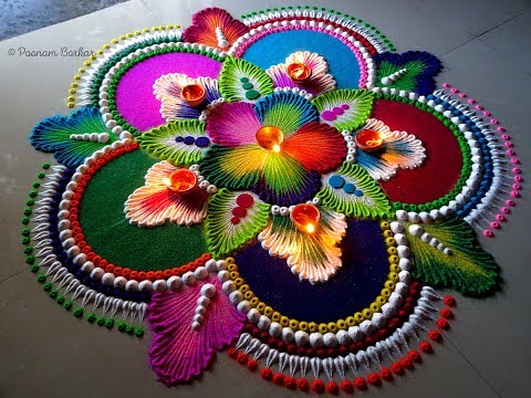 easy rangoli easy rangoli : इस Diwali घर पर बनाये से आसान और खूबसूरत रंगोली