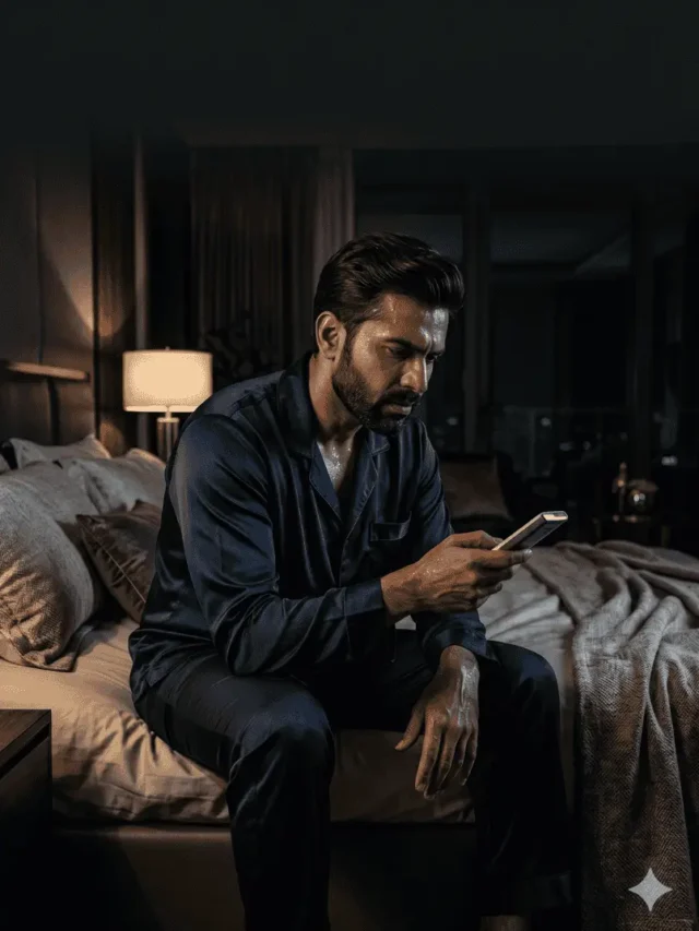 A stressed premium man sweating in summer heat holding a remote, looking for effective AC cooling hacks.